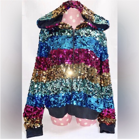 Limited Edition Victorias Secret Sequin Rainbow
PINK Hoodie S Small - Picture 5 of 7